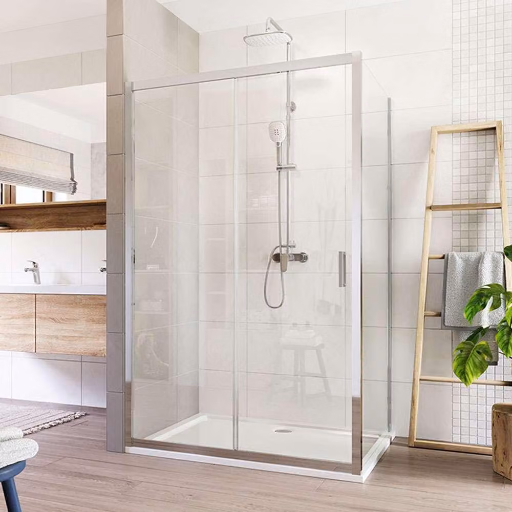 Mereo Cabina doccia, Lima, rettangolo, a scomparsa, 110x90 cm, cromo ALU, vetro Clear - CK87423K