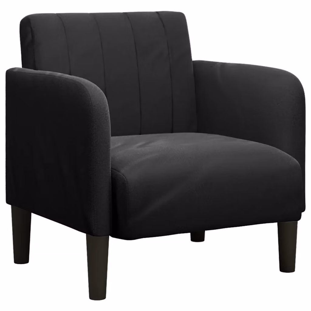 Poltrona Relax Design Mania in Velluto Nero con Braccioli – 2