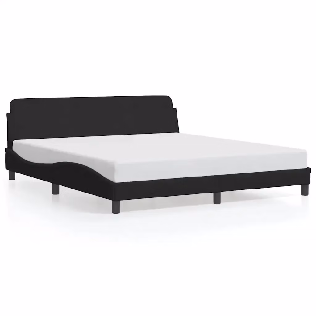Letto con giroletto Dover vidaXL in velluto nero L/P/H: 180 x 200 x 185 cm – 2