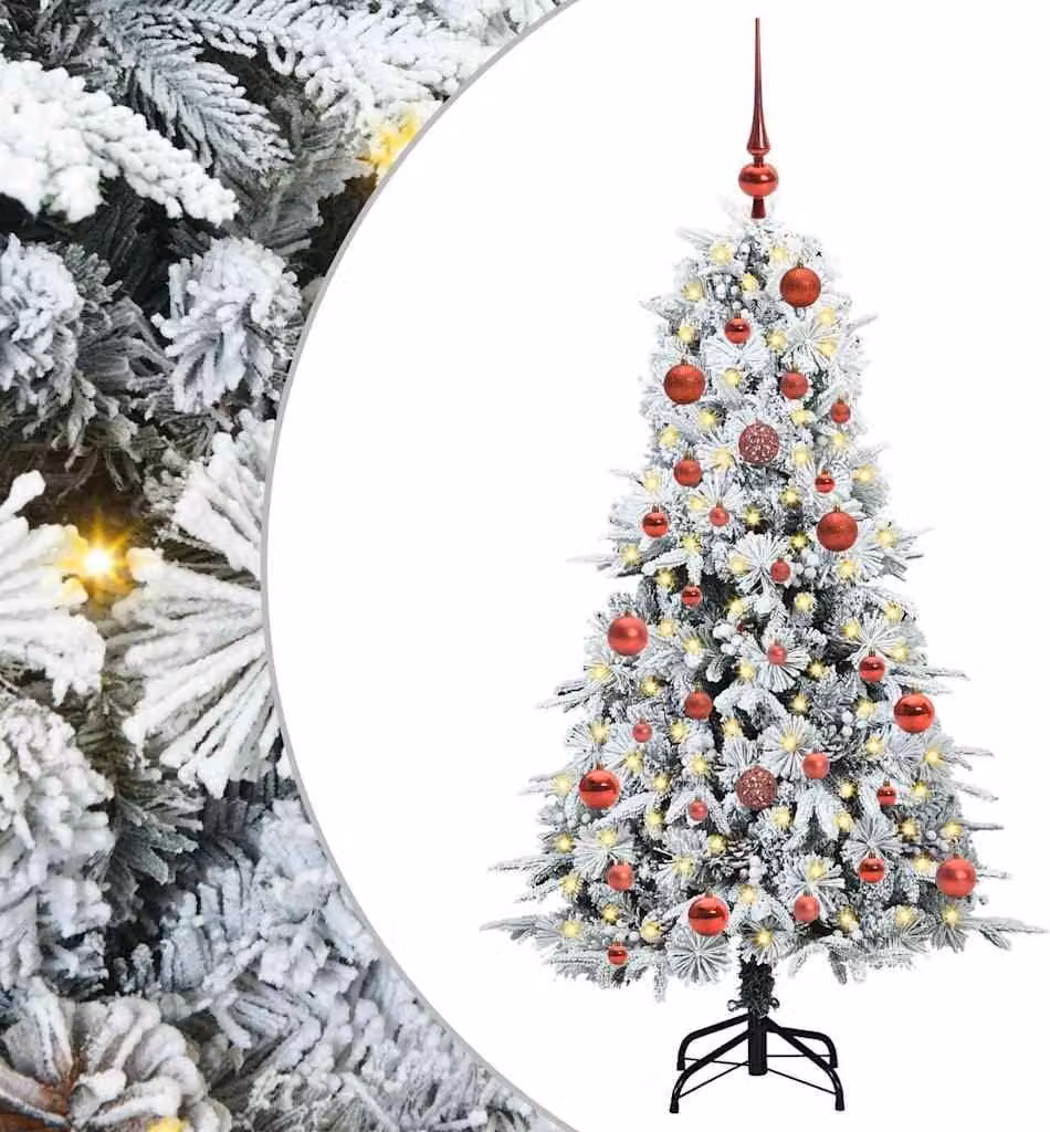 Albero di Natale Artificiale con Rami Pieghevoli Bianco 150 cm