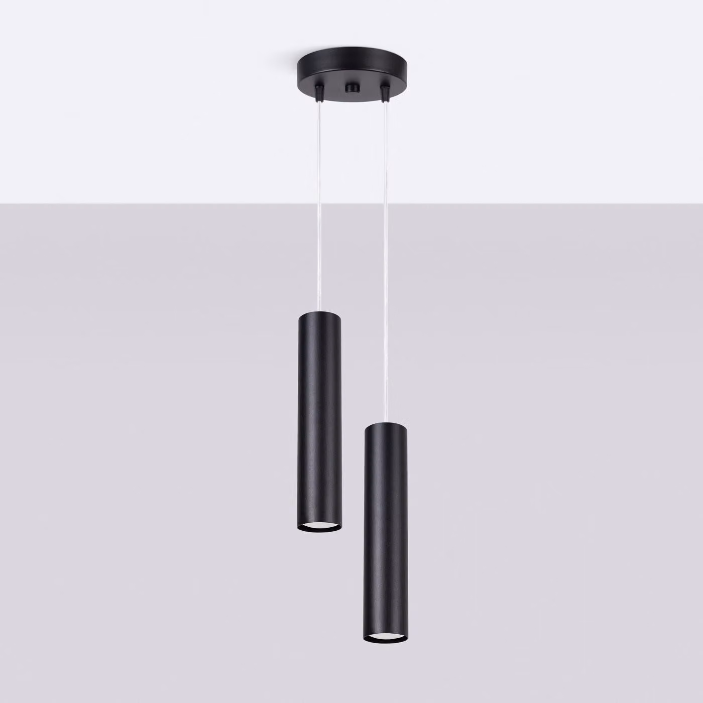Lampada a sospensione LAGOS 2P nero 2xGU10 10W acciaio 118x15x15cm Sollux Lighting