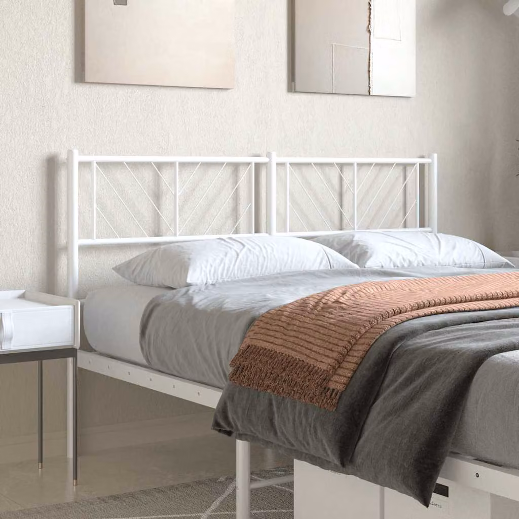 Testiera di ricambio vidaXL in metallo bianco laccato per letto 120x200 cm