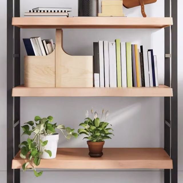 Ripiano da muro vidaXL in rovere massello marrone stile rustico L: 100 cm, P: 40 cm, H: 2-6 cm – 1