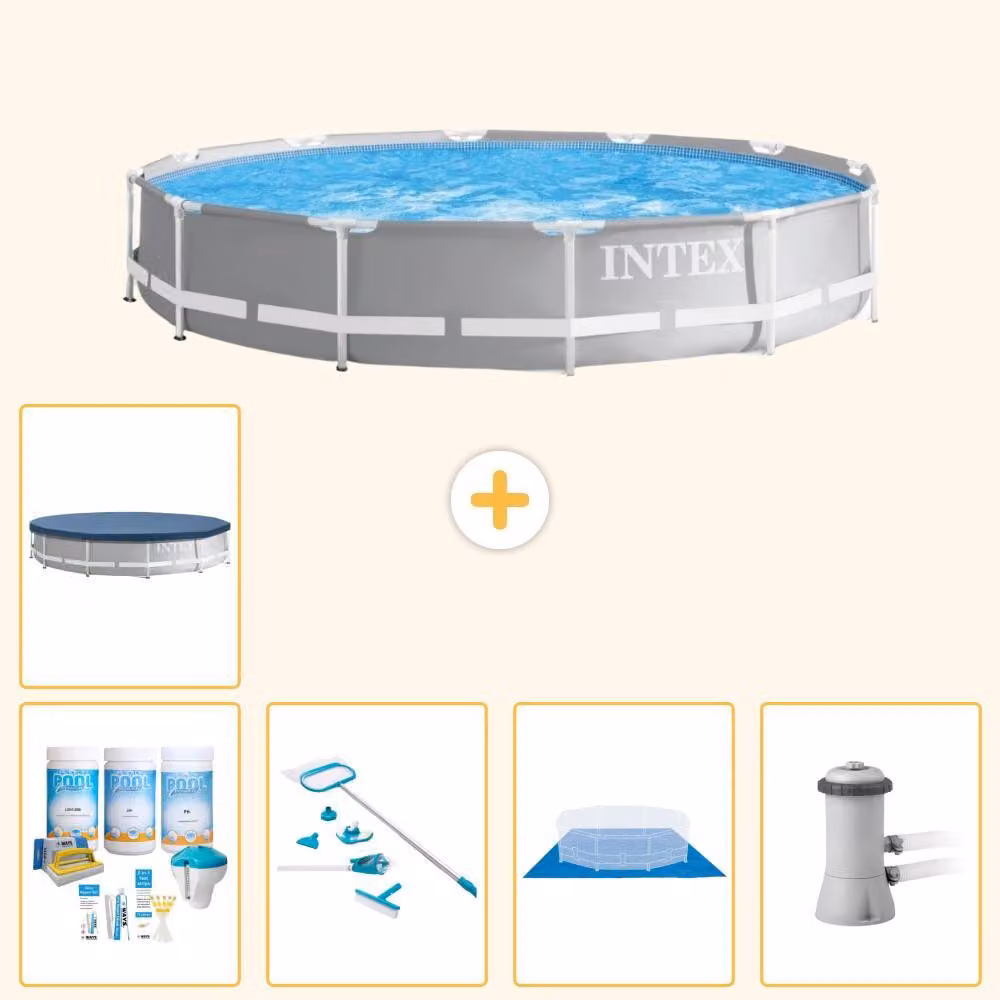 Struttura per piscina a forma di prisma - 366x76 cm - composta da 6 elementi - modello S20522