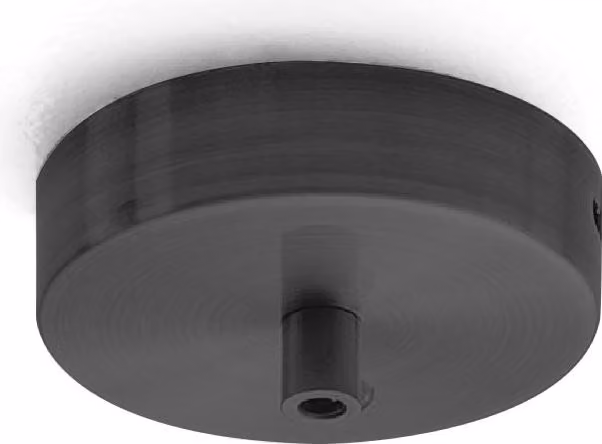 Rosone tondo in metallo Alice nero IP20 per Lampadari e lampade a sospensione - Base da soffitto moderna, attacco centrale, facile installazione