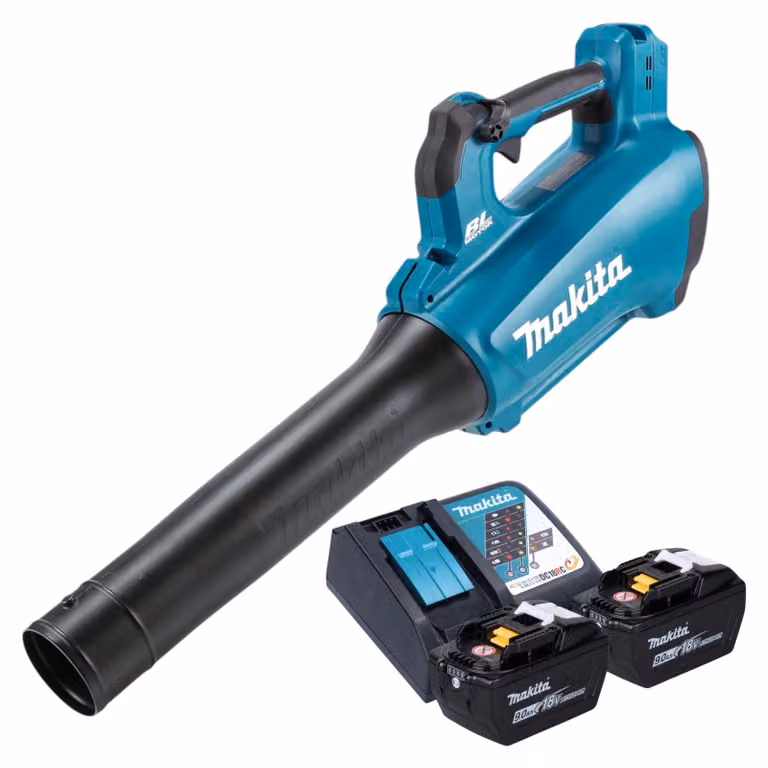 Makita DUB 184 Z Soffiatore a batteria 18 V Brushless + 2x batteria 9,0 Ah + caricabatterie