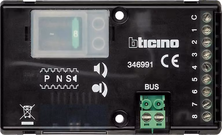 BTICINO Modulo altoparlante universale per il collegamento di 8 pulsanti di chiamata esterni, 1 pz.
