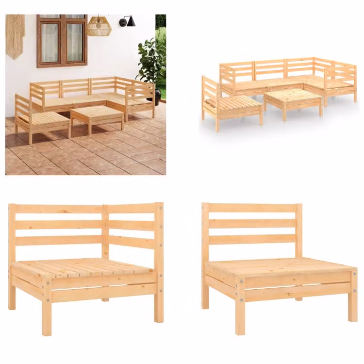 vidaXL set salotto da giardino 6 pezzi pino massiccio - Set salotto da giardino - Set salotto da giardino - Set divano pallet - Set divano pallet