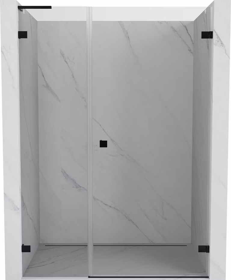 Mexen Lunar-B L porta doccia a battente destra 125 cm, trasparente, nero - 832SL-125-050-70-00-P