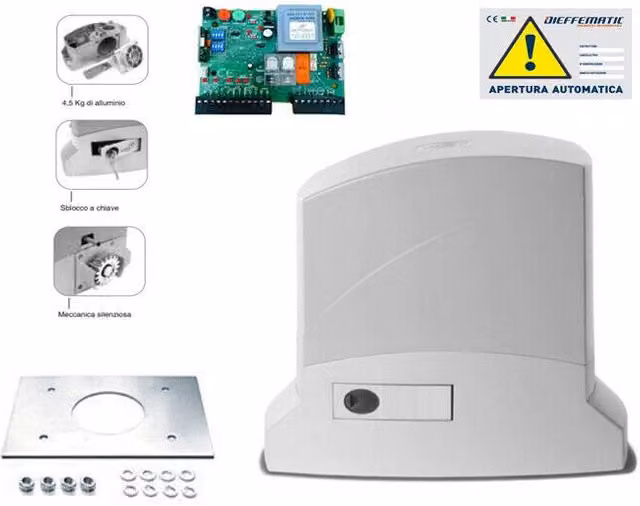 MOTORE AUTOMAZIONE CANCELLO SCORREVOLE 600K MP APPARECCHIATURA COMANDO RICEVENTE