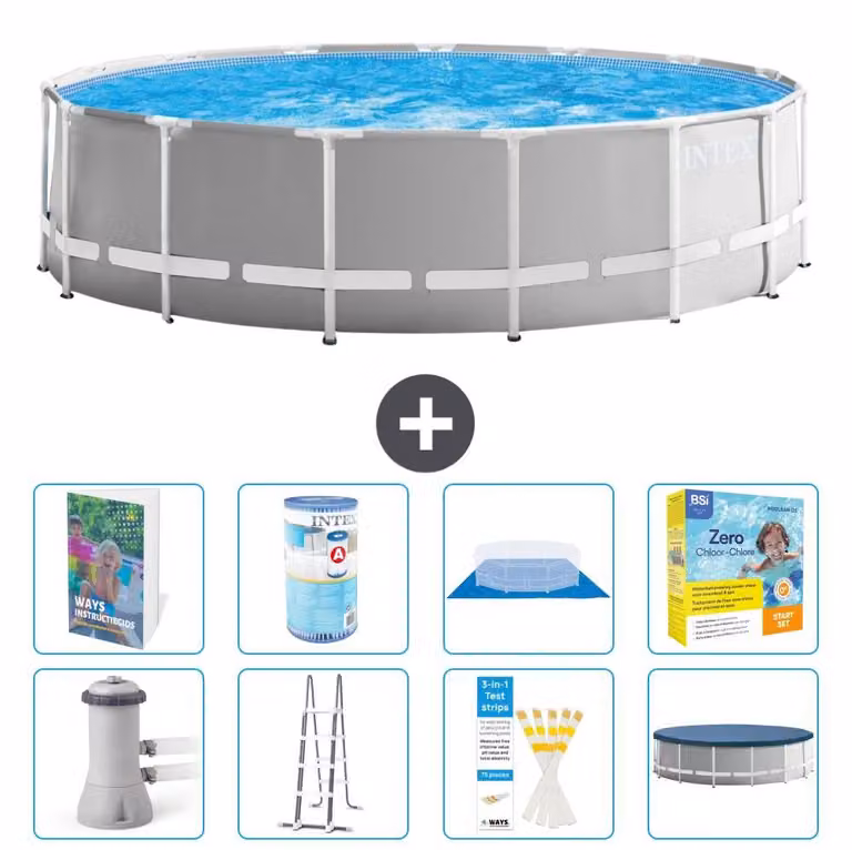Struttura per piscina a forma di prisma - 457x122 cm - composta da 7 elementi - modello S572