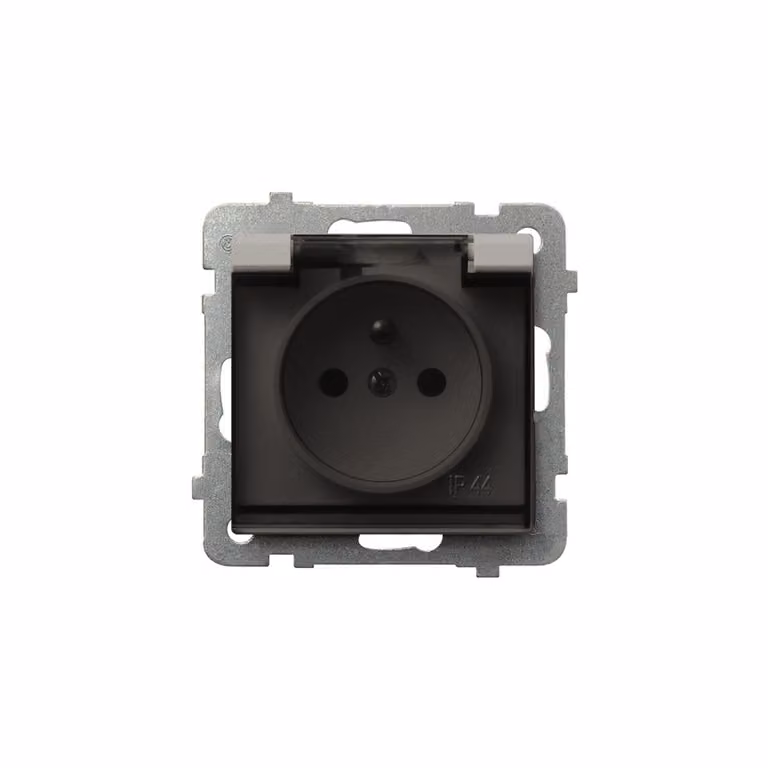 Presa a terra resistente agli spruzzi IP-44 con coperchio trasparente Cashmere OSPEL Sonata GPH-1RZ/m/82/d