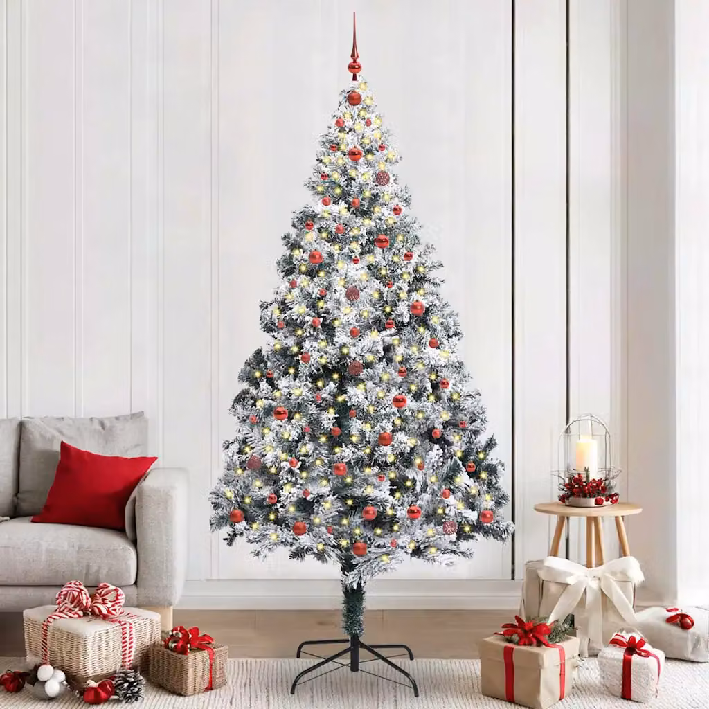 Albero di Natale artificiale moderno vidaXL bianco con 300 LED luce bianca calda – 1