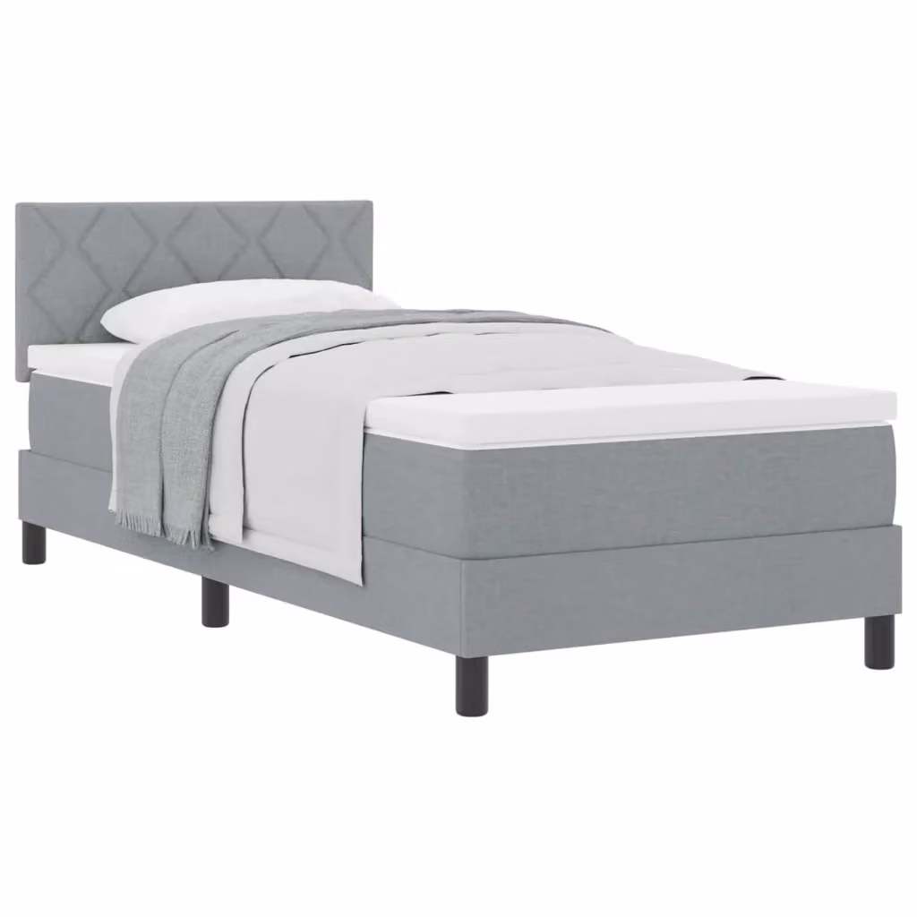 Letto ibrido con testiera vidaXL in tessuto grigio L/P: 100 x 200 cm – 2