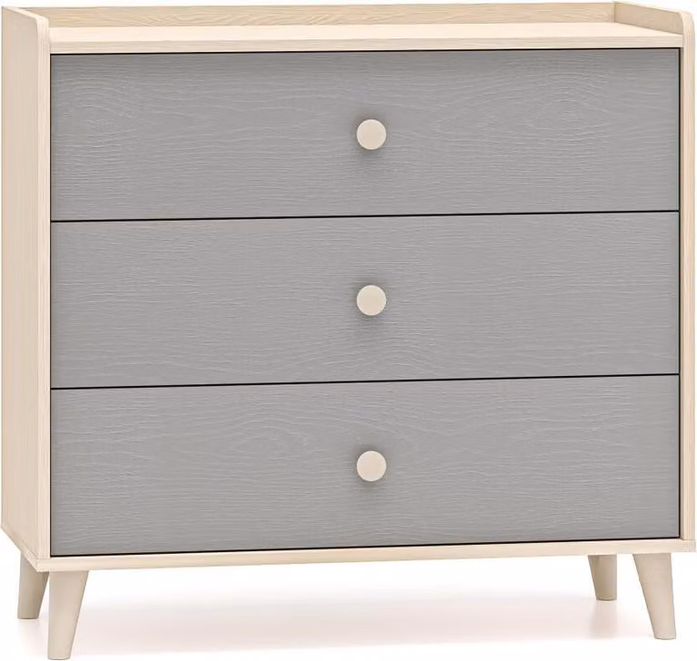 FURNLUX Cassettiera Mevel Grigio E Beige 90cm / Colore principale: Grigio / Dimensioni: 90 x 85 x 40 cm