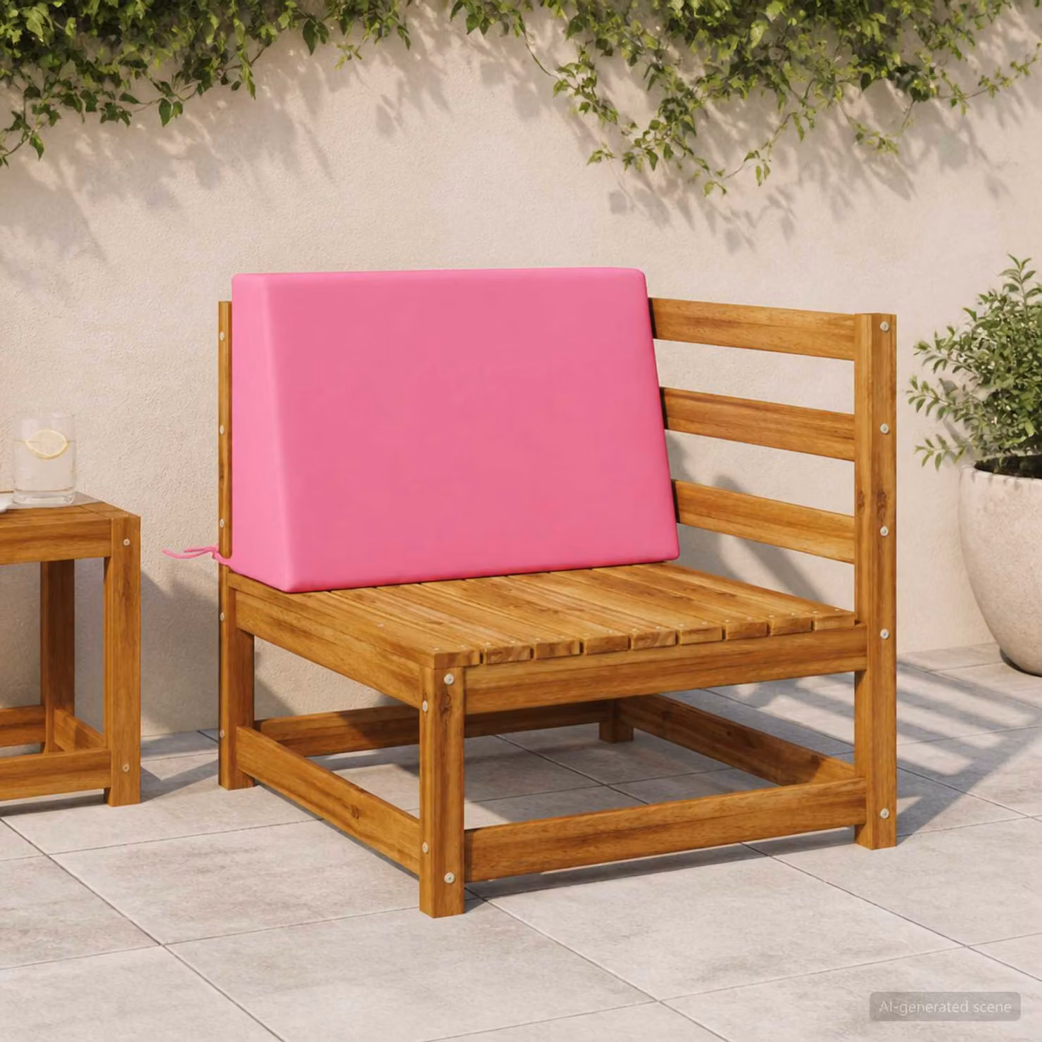 Cuscino schienale vidaXL SOEST in poliestere rosa L: 60 cm, P: 20 cm, H: 40 cm