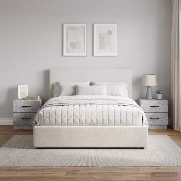Set di 2 Armadi da Notte vidaXL Grigio Cemento L 43 cm x P 34,5 cm x H 44,5 cm