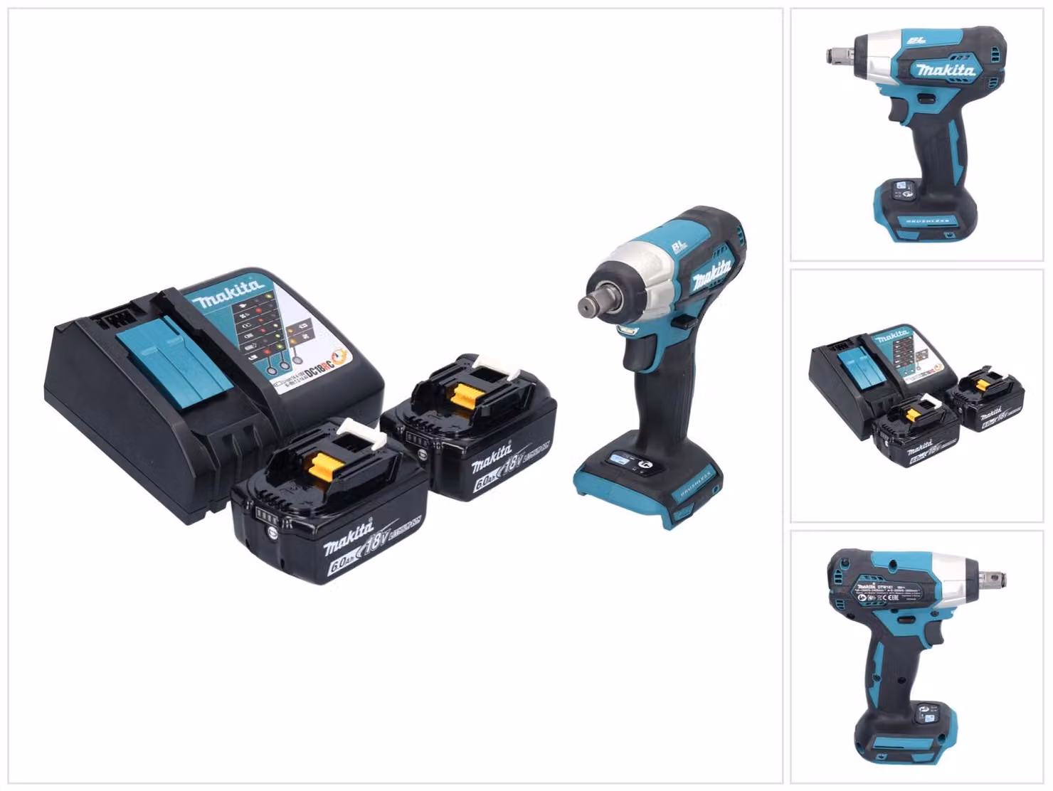 Avvitatore a impulsi a batteria Makita DTW 181 RG 18 V 210 Nm 1/2" brushless + 2x batteria ricaricabile 6,0 Ah + caricabatterie