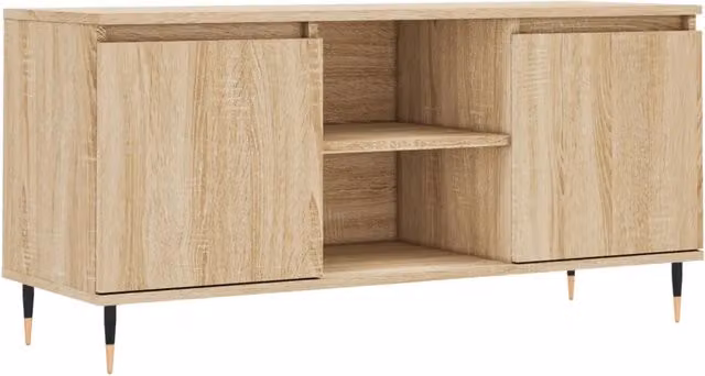 Mobile TV con contenitore moderno soggiorno camera da letto 104 x 35 x 50 cm in legno multistrato rovere sonoma 02_0048552