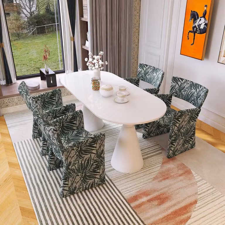 Sala da pranzo Set moderno Tavolo da pranzo + 4x sedie Arredamento di design