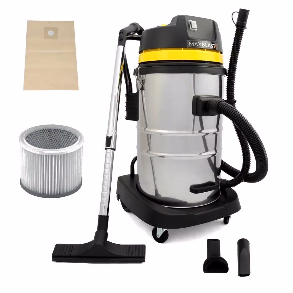 Kit Pulizia Grondaie con Tubi Estensibili e Aspiratore Industriale da 50L in Colore Argento – 2