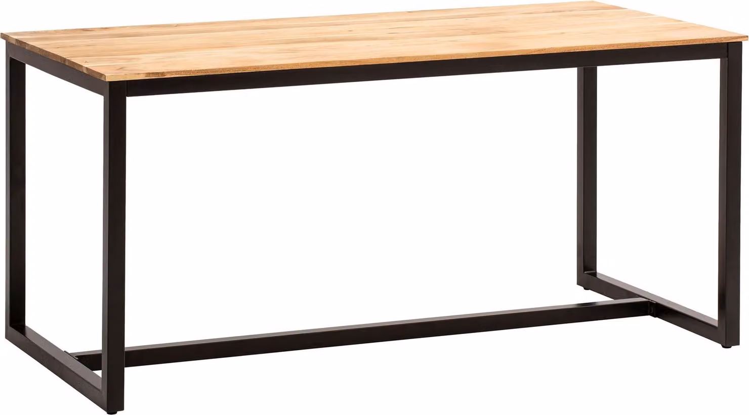 Tavolo da pranzo WOHNLING 160x80x76 cm in legno massiccio di acacia tavolo da pranzo in metallo tavolo da cucina in stile loft con gambe in metallo tavolo in legno tavolo industriale grande tavolo da pranzo