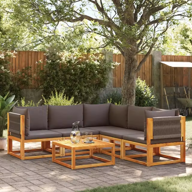 Set di divani da giardino 6 pz con cuscini in legno di acacia 3278828