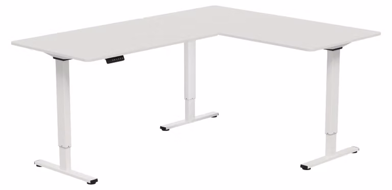 Scrivania regolabile elettricamente - Bianco - 100x60 cm - Piano in MDF - Struttura in acciaio rivestito