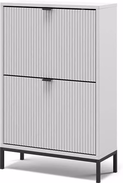 Scarpiera da ingresso Vicco Eliza Bianca con cassetti e ante, L: 60 cm, H: 92 cm, P: 24 cm