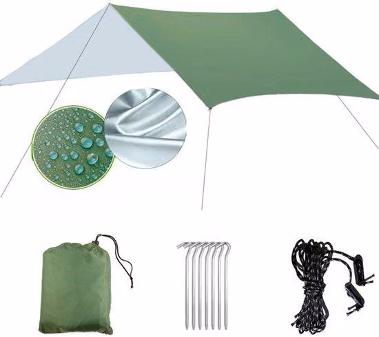 Copertura impermeabile per tenda da campeggio 3x3 m,Poliuretano1500 mm, ombrellone impermeabile, copertura per tenda, riparo per escursioni all'aperto e attrezzatura da campeggio