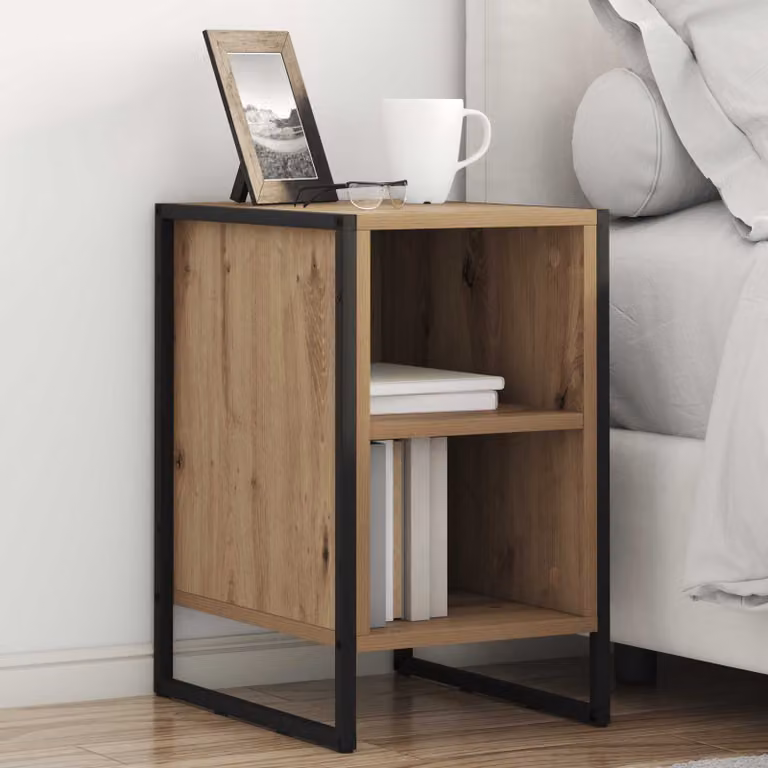 Set di 2 comodini vidaXL in stile industriale color marrone, L: 39,5 cm, P: 30 cm, H: 50 cm