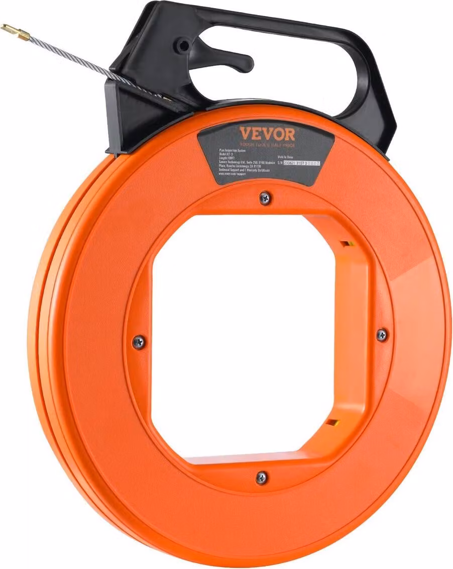 Nastro per cavi, 30 metri, 4,8 mm, estrattore per cavi in fibra di vetro con alloggiamento e impugnatura ottimizzati, strumento di facile utilizzo per l'estrazione dei cavi, strumenti flessibili per l'inserimento dei cavi in pareti e condotti elettrici, n