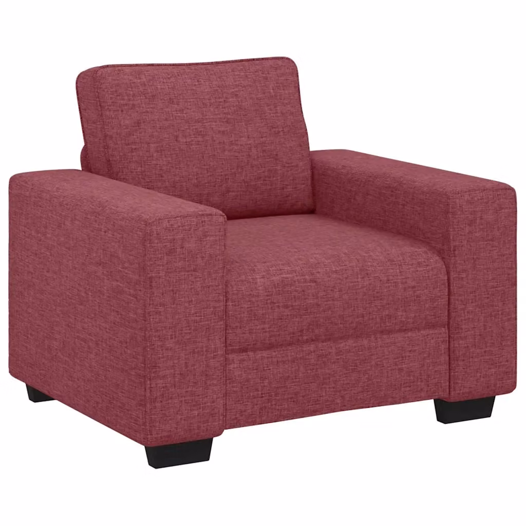 Poltrona moderna vidaXL in tessuto rosso con braccioli L/P/H: 100 x 77 x 82 cm – 2