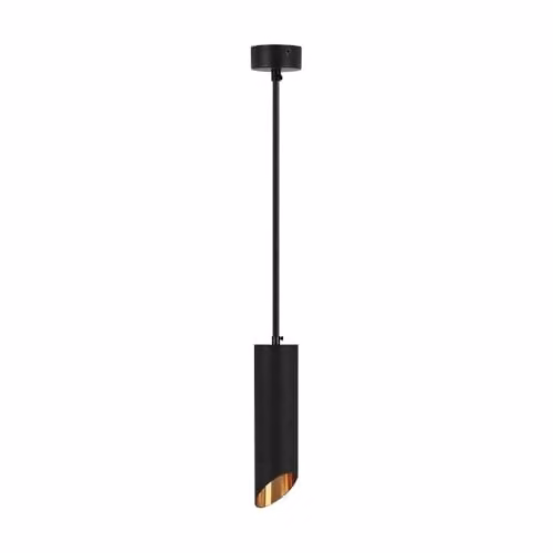 Portafaretto LED a Sospensione GU10 Corpo in Alluminio Nero Riflettore Colore Oro D:55*300MM