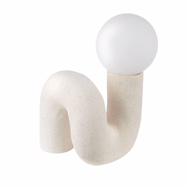 Gilde Tischleuchte, organisch, Otranto, Keramik, creme, weiß, VE 2 Höhe: 30.00 cm Breite: 18.00 cm Tiefe: 17.00cm 58259