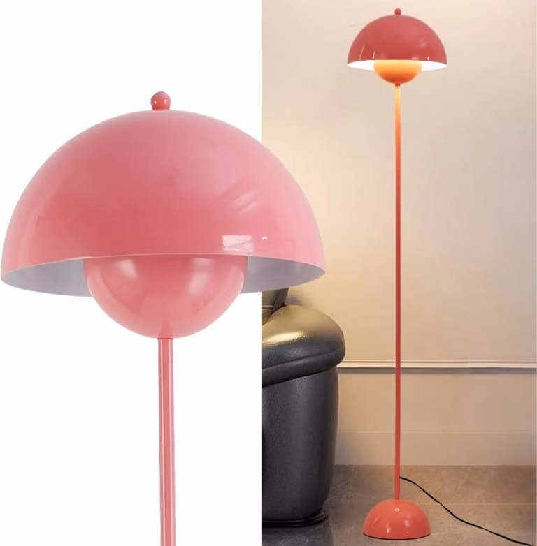Lampada da terra dal design nordico, ispirata al "vaso di fiori" e con base parabolica, attacco E27 per soggiorno, sala da pranzo, camera da letto