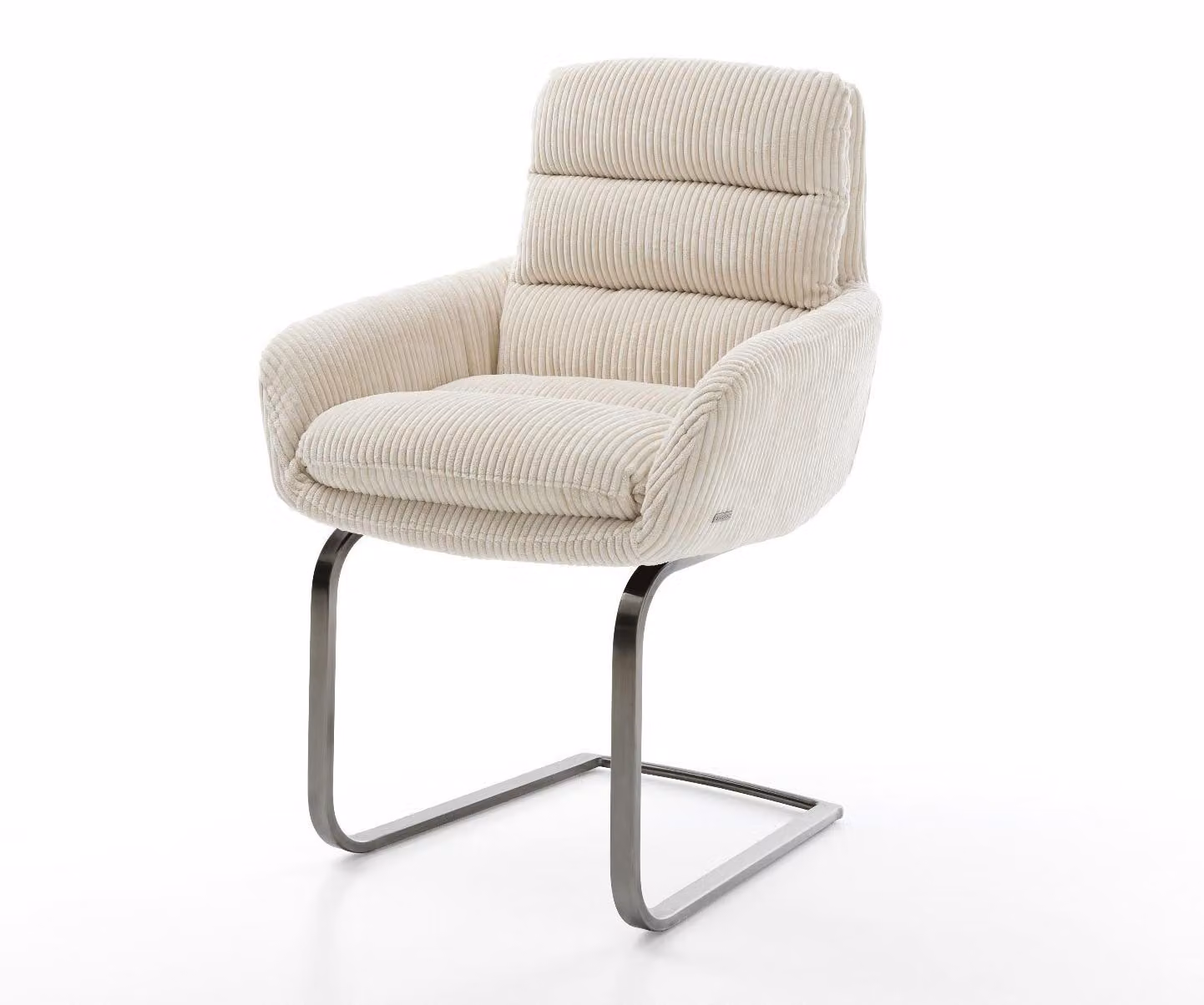 DELIFE Sedia a dondolo Abelia-Flex con braccioli, tessuto beige. Sedia a dondolo piatta, colore grafite