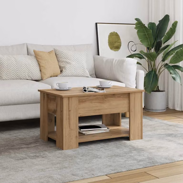 vidaXL Tavolino da Salotto Moderno in Legno Rovere Marrone L: 79 cm, P: 49 cm, H: 41 cm