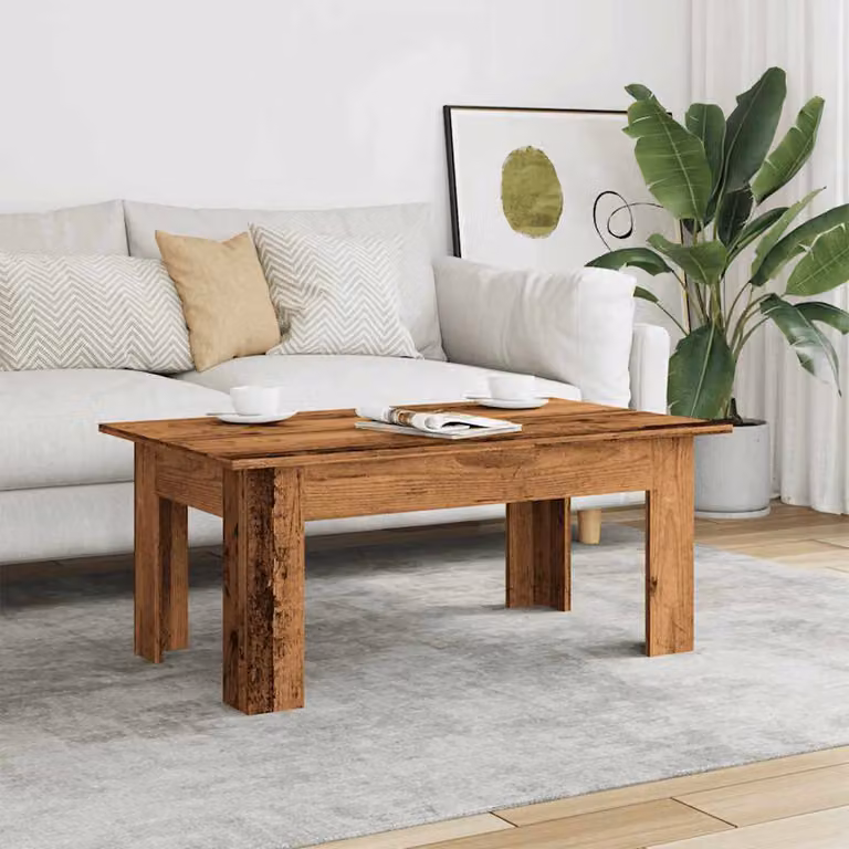 vidaXL Tavolino da Salotto in Legno Antico Marrone L: 100 cm, P: 60 cm, H: 42 cm