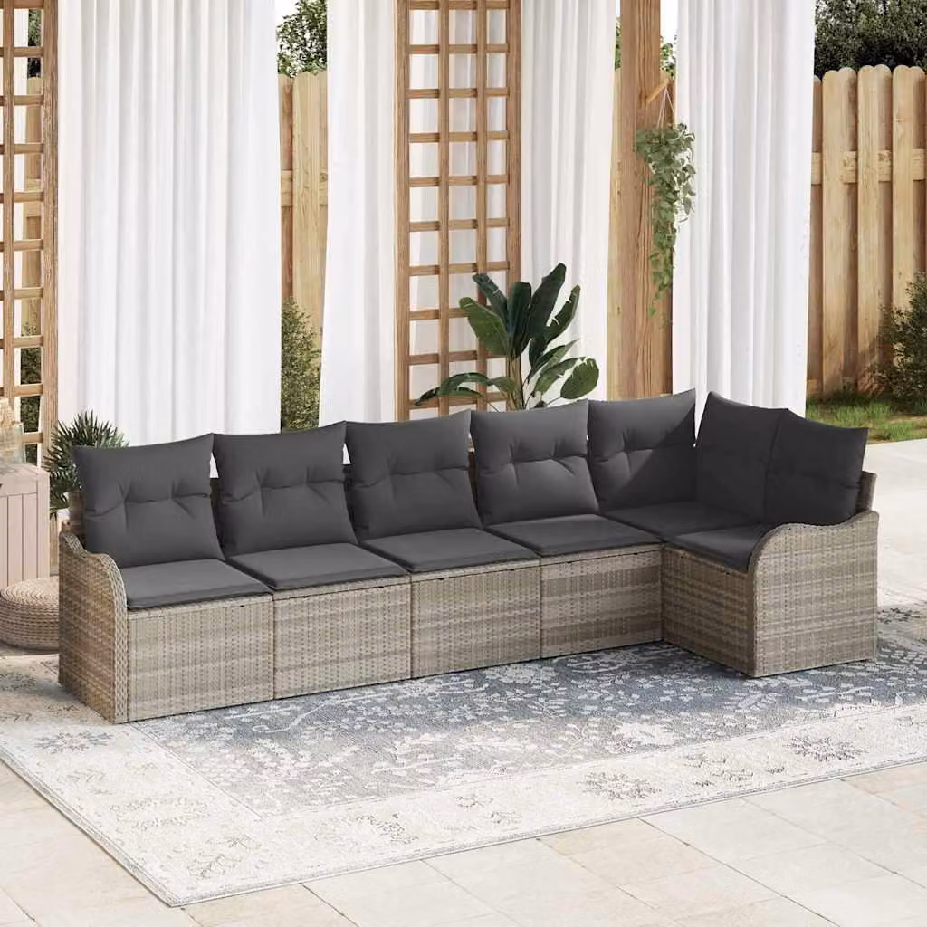 Maison Exclusive - Set Divano da Giardino Grigio chiaro polyrattan