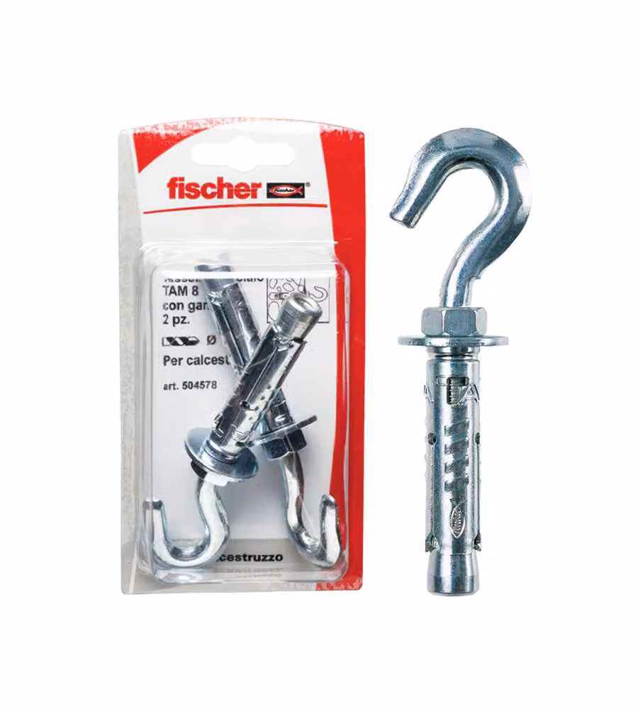 Fischer Tasselli acciaio TA M 6 G K con gancio (2 Pz.)