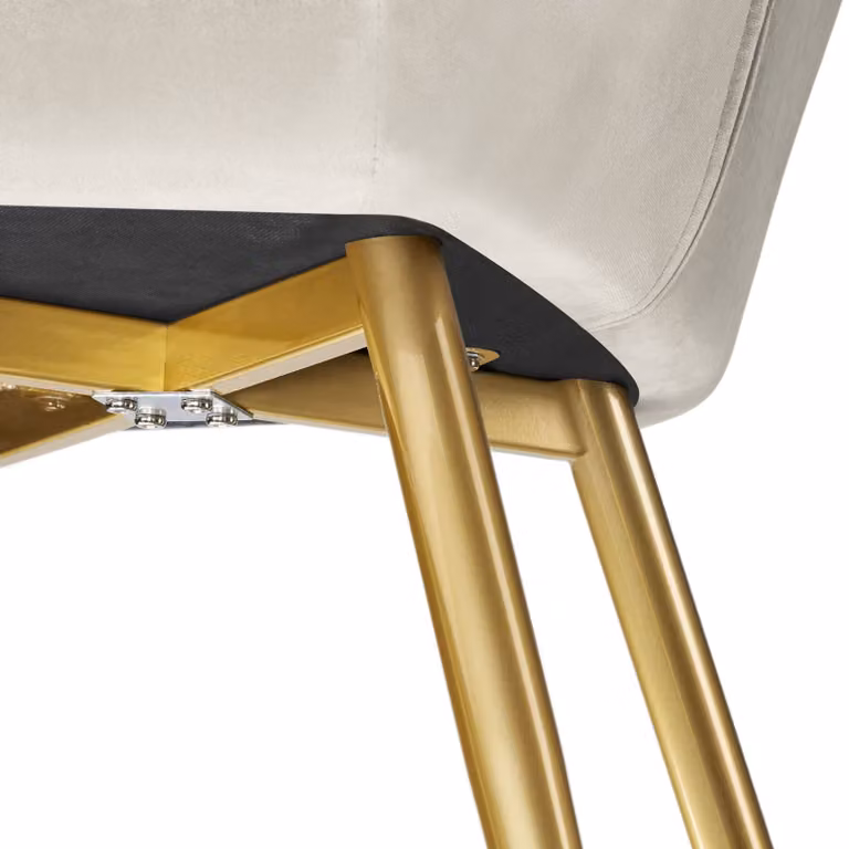 Set di 6 sedie Marilyn tectake in velluto beige e oro per la tua sala da pranzo