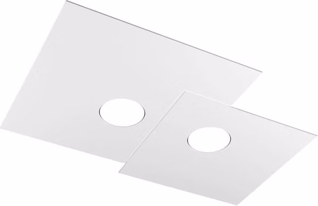 Top Light Plafoniera da soffitto rettangolare Plate con 2 luci, attacco GX53, design moderno, colore bianco, L: 50 cm, P: 35 cm, H: 3 cm