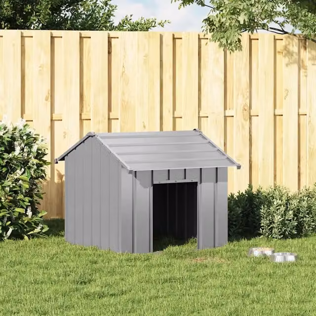 Casetta per cani DESIGN IN in metallo grigio resistente alle intemperie L/P/H: 85 x 107 x 81 cm