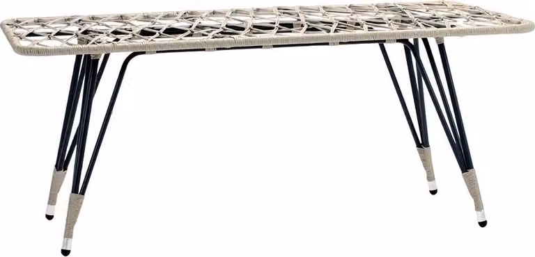 Couchtisch Beige Luxus Hochwertig Rattan Moderner Design stilvoll Kaffeetisch