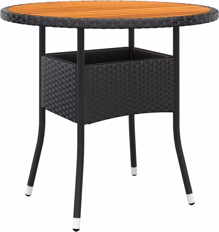 Maison Exclusive - Tavolo da giardino Ø 80 x 75 cm in legno di acacia e rattan sintetico nero
