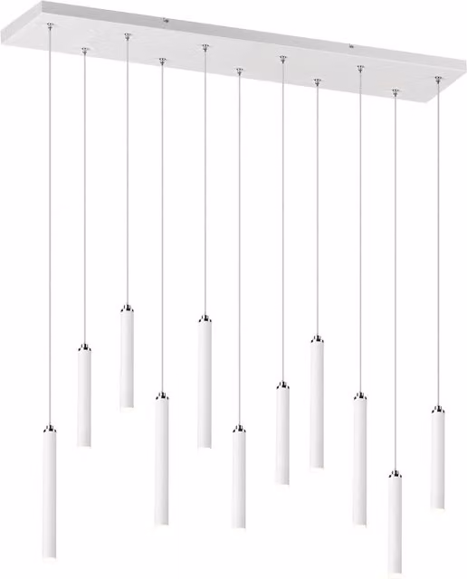 Lampada a sospensione LED Trio Leuchten Tabular GD Trio bianca, dimmerabile, con 11 tubi