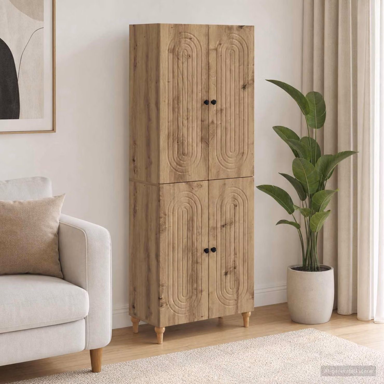 Set di mobili modern vidaXL in legno marrone con lowboard e pensili da parete L/P/H: 90,0 x 34,5 x 66,0 cm