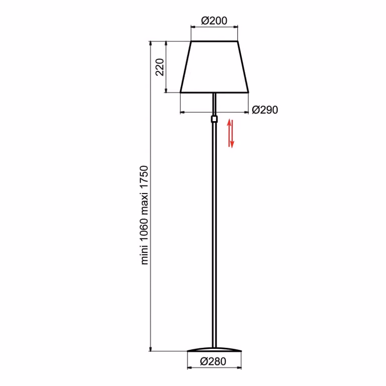 Aluminor Lampada da terra Store, Alluminio / Grigio / Zincato, Soggiorno / Sala da pranzo, Metallo, Moderno, Lampada da terra