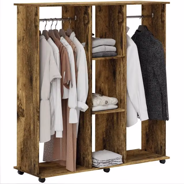Armadio guardaroba XYLO con ante scorrevoli e cassetti in legno marrone L/P/H: 120 x 40 x 128 cm